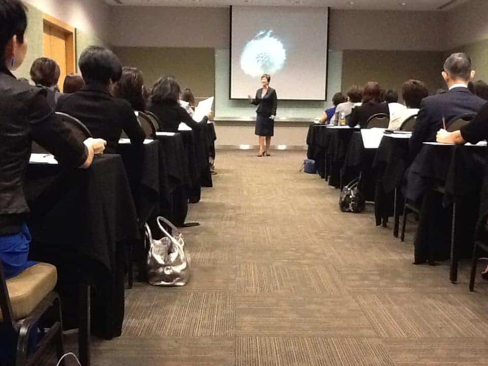 Clare Maxfield presenting men's style AICI Malaysia